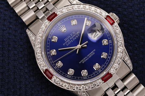 diamond rolex blue face|blue face rolex datejust.